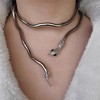 Punk Alloy Snake Wrap Necklace - Unisex Rattlesnake Design Choker, Individualistic Multi-Wear Style for Bold Personal Expression - 2 of 4