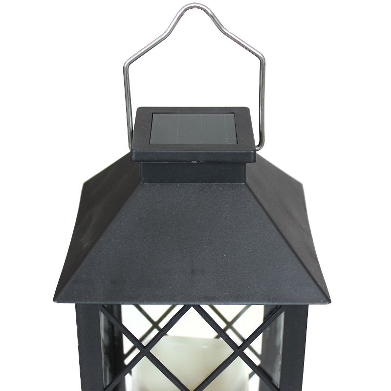 Sunnydaze Outdoor Concord Hanging Tabletop Solar LED Rustic Farmhouse Decorative Candle Lantern - 11", 5 of 11