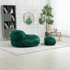 42.52" Bean Bag Chair With Ottoman, Ultra Soft Lazy Sofa Chair With Memory Foam, Indoor Modern Accent Beanbag Chairs - 3 of 4