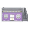 Max & Lily Twin Low Bunk Bed with Staircase and Curtains - 3 of 4