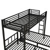 TopComfy Beds Twin over Twin Triple Bunk Bed Metal Frame Space Saving Triple Sleeping Bedroom Furniture for Bedroom, Black, 78.1"*66.7"*123.5" - 4 of 4
