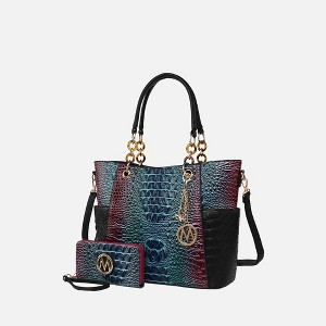 MKF Collection Bonita Crocodile Embossed Tote handbag with Wallet by Mia K - 1 of 4