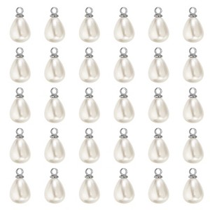 Unique Bargains Metal Bulk Elegant DIY Crafts Jewelry Making Pearl Pendant 50 Pcs - 1 of 4