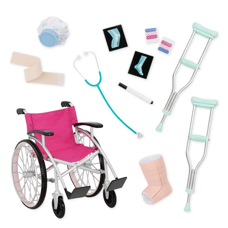 Our Generation Heals on Wheels - Wheelchair Accessory Set for 18&#34; Posable Dolls, 1 of 9