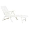 vidaXL Folding Sun Lounger Plastic White - 3 of 4