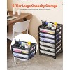 VEVOR Scrapbook Rolling Storage Cart, 6-Tier Large Capacity with Organizer Top,Black Frame with 6 Clear Cases and 4 Removable Wheels,Black+Transparent - 3 of 4