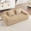 VASIP  Modular Boneless Cloud Sectional Sofa Loveseat | 2-Seat with Deep Seat and Pillows,Modern Corduroy Fabric for Living Room,Pink - 3 of 4