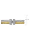 EVERLY JEWELRY | Two Tone Silver 0.64 CT TGW white Cubic Zirconia 2 row woven stretch Bangle - 2 of 4