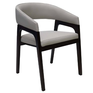 Leisuremod Cali U-Shaped Dining Arm Chair with Leather Upholstery, Open Back Design for Modern Kitchen and Home - 1 of 4