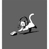 Gaming Cat Chasing Computer Mouse Adult Crew Neck Long Sleeve Tee - 2 of 2