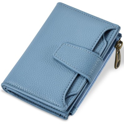 BEAFUP Small Wallet Women,RFID Blocking Soft Leather Bifold Compact Wallet with Zipper Coin Pocket & 4 ID Window,Design for Daily,Travel