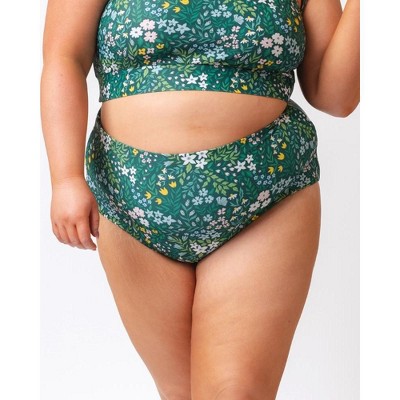 Cottage Floral/ Basil Reversible Ultra High-Waist Bottom