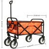 VisioGear 2PCS Fishing Cart with Rod Holders, Beach Wagon with Big Wheels for Sand, Strap with Multiuse Bag, Black&Orange, 44.88"*25.98"*44.49" - 3 of 4