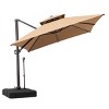 Crestlive Products 13FT Patio Cantilever Umbrella with Base Set Double Top High-strength Aluminum 360°Rotation 5 Heights Adjustable - 2 of 4