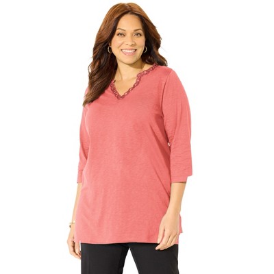 Catherines Women's Plus Size Beaded Embellished Tunic
