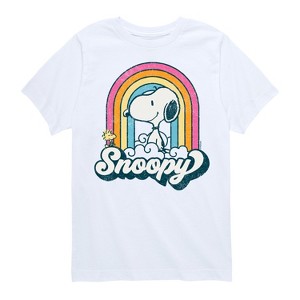 Boys' - Peanuts - Snoopy Rainbow Clouds Short Sleeve Graphic T-Shirt - 1 of 4