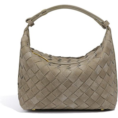 BEAFUP Luxurious Suede Hobo Bag - Women's Woven Leather Shoulder Bag with Spacious Interior