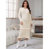 INSPIRE CHIC Women's Maternity Sweater Dress Stripped Ruffle Winter Warm Stretchy Knit Long Sleeve Maxi Dresses - 3 of 4