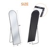DOMETOUR Floor Standing Mirror Arched 59'' Full Length Wall Mirror with Stand Aluminum Alloy Thin Frame for Bedroom and Living Room - 4 of 4