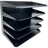 Huron - Horizontal Slots - Desk Organizer - 5 Compartments - Steel - Black - 15 in. x 15 in. x 8.8 in. - 1 Each - 3 of 3