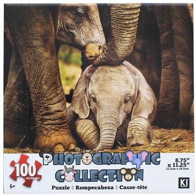 CroJack Capital Inc. Elephant 100 Piece 100 Piece Photographic Collection Jigsaw Puzzle