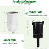 31" Marble Finish Self-Watering Planters Set of 2, Water Level Monitor, Ideal for Living Room, Office, Patio, Porch, and Garden, Black - 2 of 4