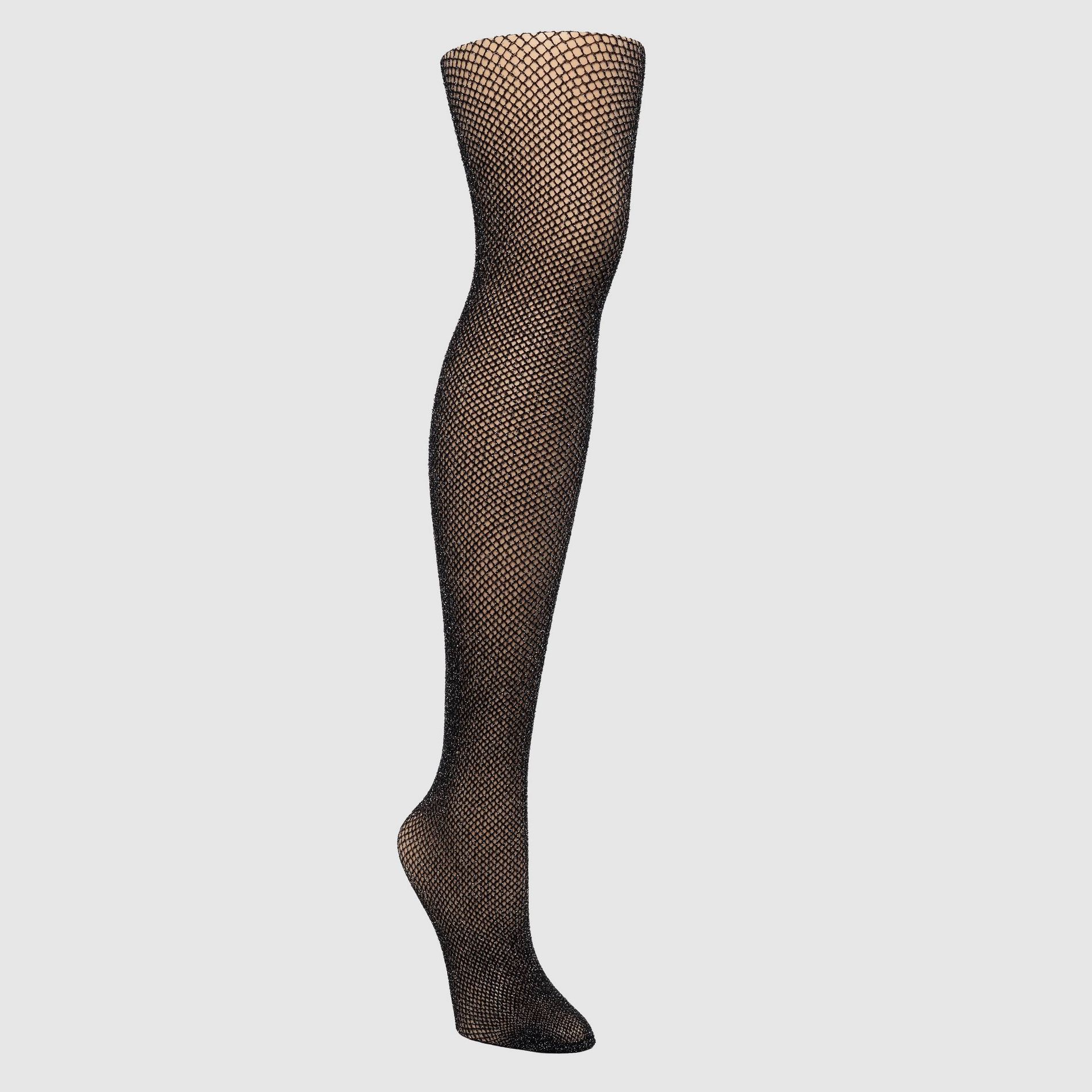 Women's Classic Fishnet Halloween Tights with Lurex - Hyde and EEK! Boutique™ Black