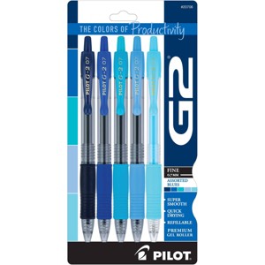 G2 Gel 5pk Edge Pens Assorted Blues - 1 of 4