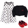 Hudson Baby Infant Girl Cotton Dress, Cardigan and Shoe 3pc Set, Scottie Dog, 3-6 Months - 2 of 4