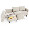 L Shaped Sectional Sofa with Storage Chaise, Comfy Deep Seat Couch with Plush Backrest Pillows, Modern Comfortable Chenille Sofa for Living Room - 4 of 4