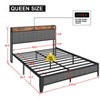 XIYUYEU Full/Queen Size Metal Platform Bed Frame with Charging Station and Storage Headboard for Adults,Metal Slats Support - 3 of 4