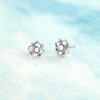 Sterling silver flower - shaped dot stud earrings, elegant and stylish. - 3 of 4