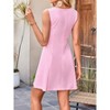 Womens Summer Dresses Round Neck Sleeveless Elegant Casual A Line Mini Dress - 2 of 3