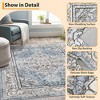 Area Rug, Vintage Printed Distressed Accent Rug, Low Pile Anti-Slip Front Door Mat, Foldable Thin Floral Carpet, Non-Shedding Stain Resistant Rugs - 4 of 4