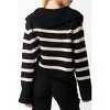 Women's Drama Collar Stripe Sweater - OLIVACEOUS - 2 of 4