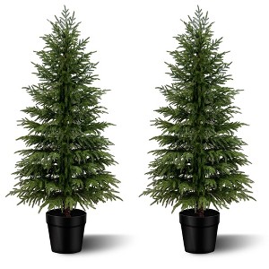 Vitalismo 5ft Artificial Norfolk Pine Tree Potted Faux Christmas Tree Realistic Fake Tree for Indoor Outdoor Christmas Home Decor Set of 1/2 - 1 of 4