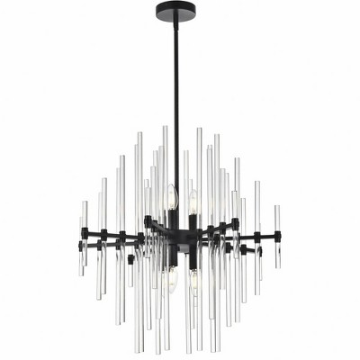 Sienna Black and Clear Crystal 6-Light Modern Pendant