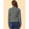 INSPIRE CHIC Women's Notched Collar Long Sleeve Button Front Striped Blazer - 4 of 4