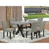 HomeStock 7-Pc Rectangle Natural Oak Finish Solid Wood Top Dining Table with 6 Chairs - 2 of 4