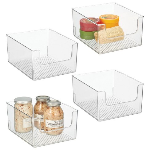 mDesign Linus Modern Clear Plastic Bathroom Storage Open Front Organizer  Bin - 8 x 10 x 7.5, 8 Pack