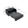NicBex PU Leather Loveseat Sofa Modern Convertible Sleeper Sofa Bed with 2 Pillows and Side Pockets for Living Room,Black - 3 of 4