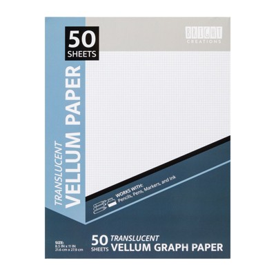 Bright Creations Vellum Graph Paper, 10x10 Grid, 8.5 x 11 in Tracing Pad, 50 Translucent Sheets