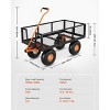 Heavy-Duty 2-in-1 Garden Wagon Utility Steel Cart with All-Terrain Tires and Removable Mesh Side Panels - 2 of 4