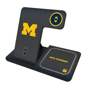 Keyscaper University of Michigan Wolverines Linen 15-Watt 3 in 1 Charging Station - 1 of 4