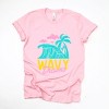 Simply Sage Market Wavy Dreams Short Sleeve Tee - XS - Pink - 2 of 4