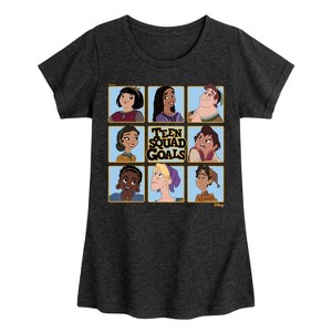 Girls' - Disney - Teen Squad Goals Grid Fitted Short Sleeve Graphic T-Shirt - 1 of 4