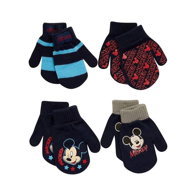 Disney Mickey Mouse Boy's 4 Pack Mitten or Glove Set, Kids Ages 2-7, 5 of 6