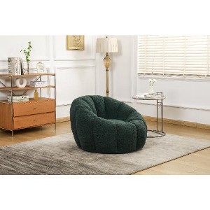 Lyngins Giant Faux Fur Bean Bag Chair, Ergonomic Lazy Chair with Memory Foam, Stylish Accent Chair, Single Sofa Chair for Home & Leisure - 1 of 4