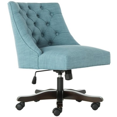 Soho Transitional Blue Wood Task Chair with Tufted Detail