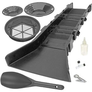 10-Piece Gold Panning Kit for Serious Prospectors: Includes 31in Sluice Box, Pans, Scoop, Sniffer Bottle, and Vials - 1 of 4